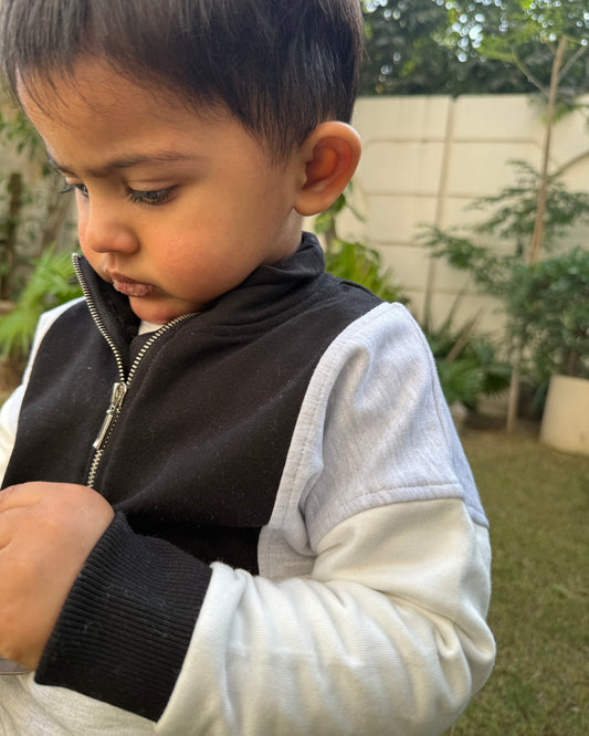 Zip Front Colour Block Sweatshirt