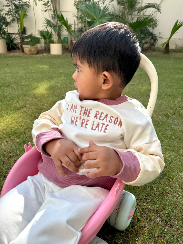 Late Again Colour Block Sweat Set