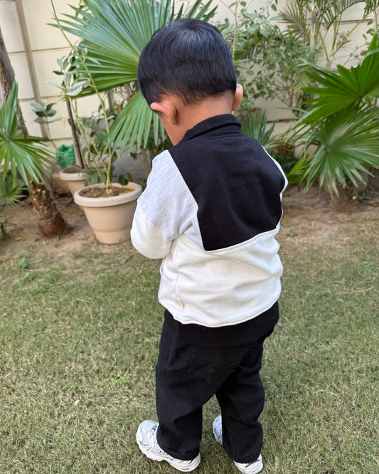 Zip Front Colour Block Sweatshirt