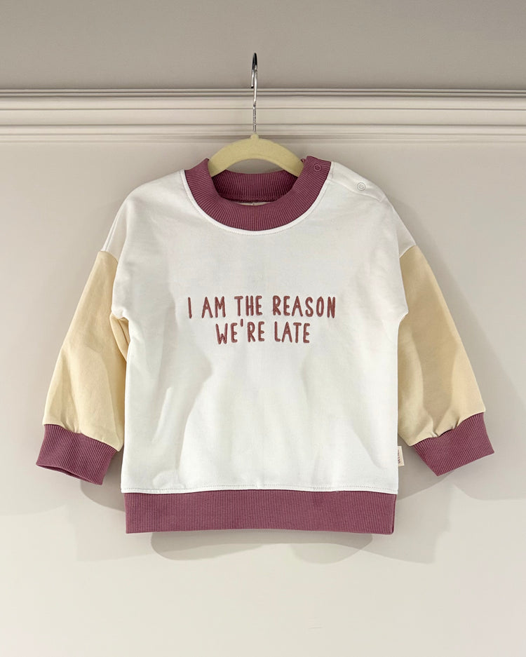 Late Again Colour Block Sweat Set