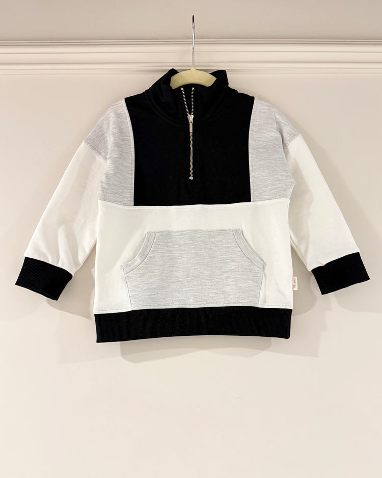 Zip Front Colour Block Sweatshirt