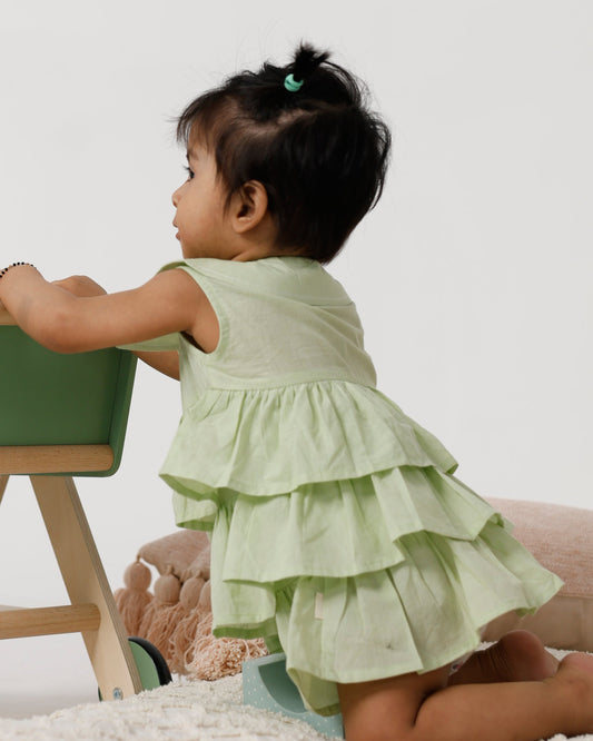 Summer Tiered Dress Green