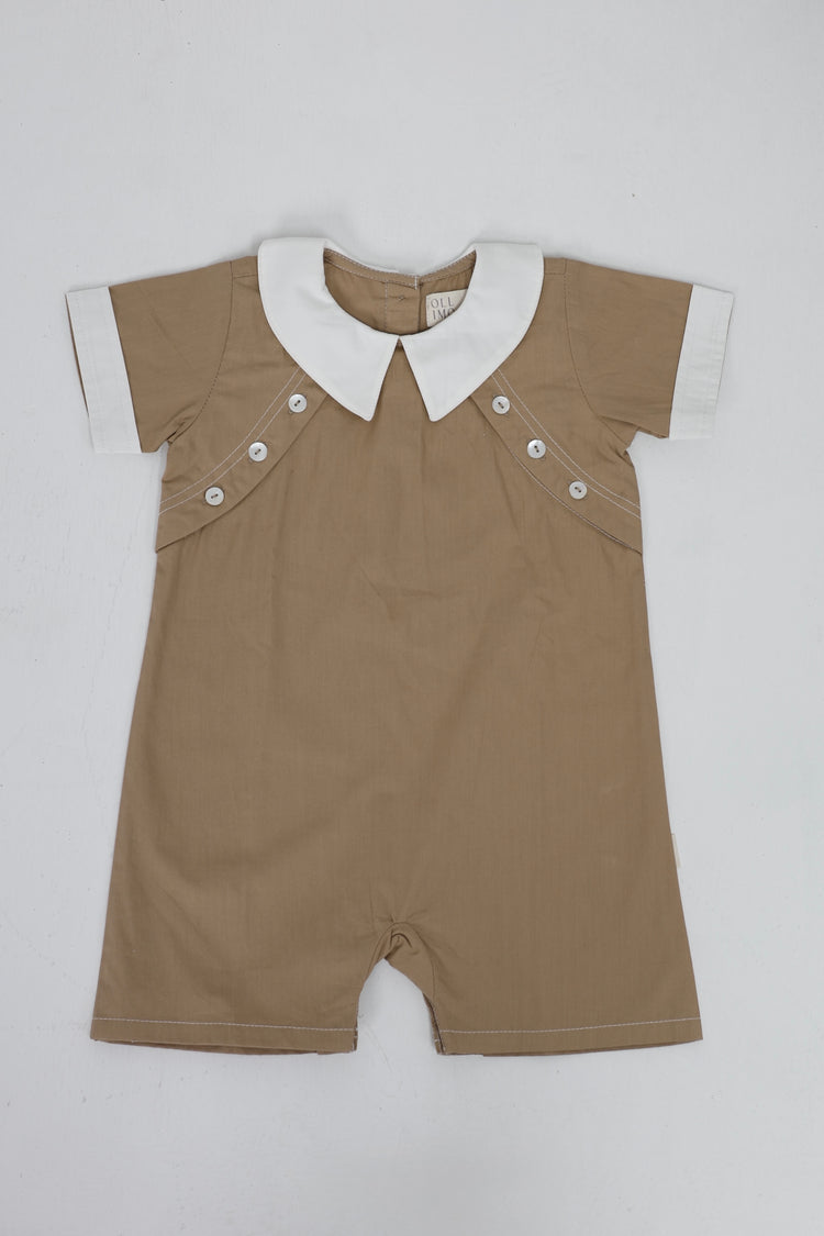 Poplin Playsuit Mocha